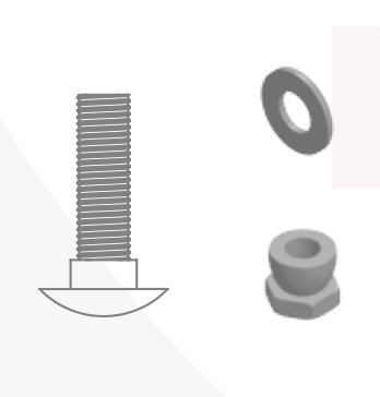 M8X35MM MUSHROOM HEAD BOLT, NUT & WASHER