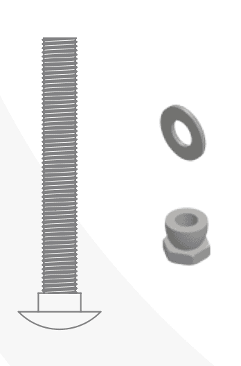 M8X75MM MUSHROOM HEAD BOLT, NUT & WASHER